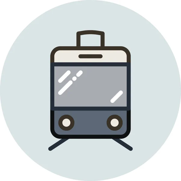 Signo Tranvía Icono Transporte Estilo Contorno Lleno — Vector de stock