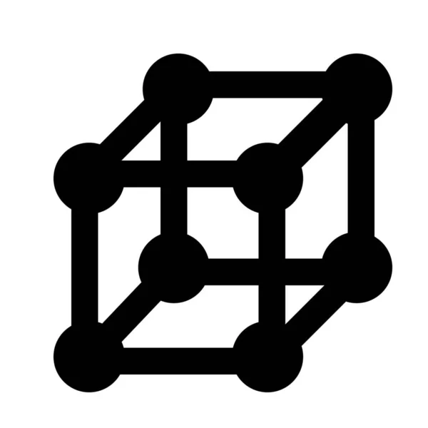 Молекулярна Іконка Кристалічної Решітки Суцільному Стилі — стоковий вектор