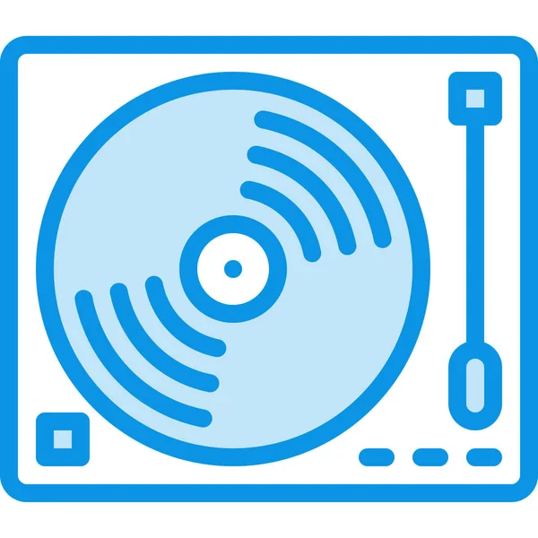 Analoge Draaitafel Vynil Icoon Outline Stijl — Stockvector