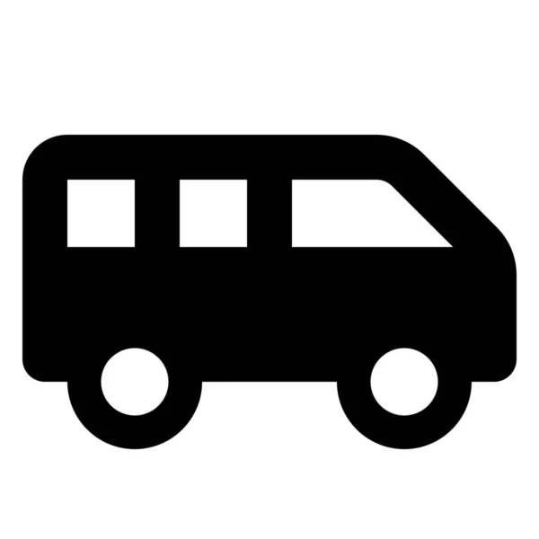 Minibus Transport Van Icon Solid Style — Stock Vector