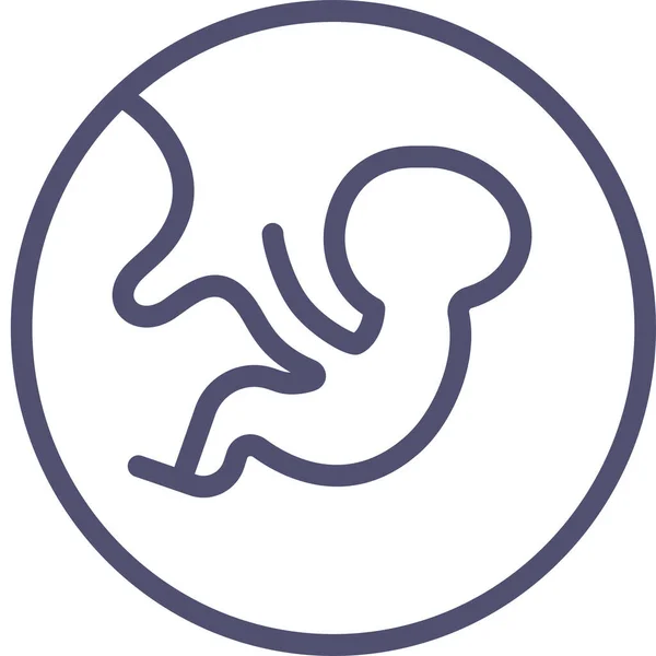 Icono Del Embrión Biología Del Bebé Estilo Del Esquema — Archivo Imágenes Vectoriales