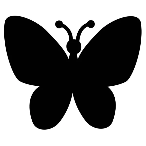 Бабочка Ошибка Твердая Иконка Твердом Стиле — стоковый вектор