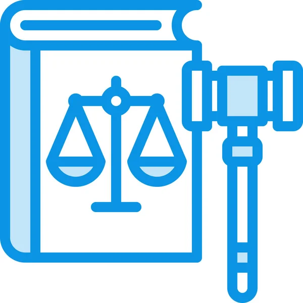 Justice Law Court Gavel Icon Filled Outline Style — Stock Vector