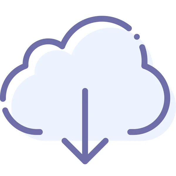 Nube Icono Descarga Datos — Archivo Imágenes Vectoriales