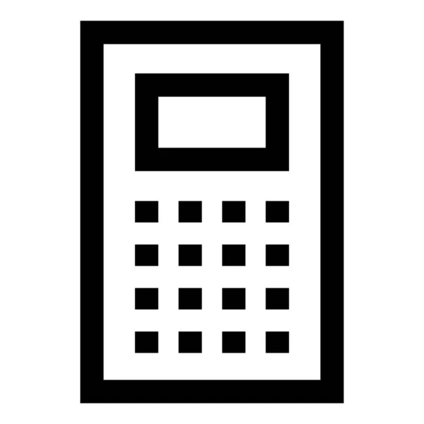 Contour Calculatrice Icône Mixte Dans Style Contour — Image vectorielle