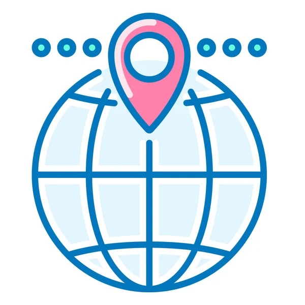 Internet Local Navigator Icon Filled Outline Style — 스톡 벡터