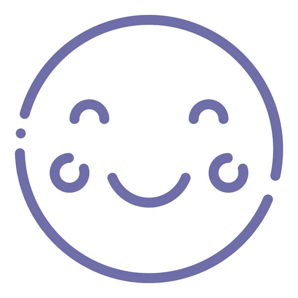 Blush Emoji Ícone Rosto Estilo Esboço — Vetor de Stock