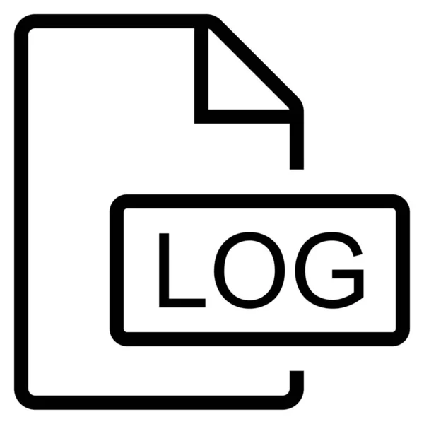 Mime Type Log Outline Icon Outline Style — 스톡 벡터