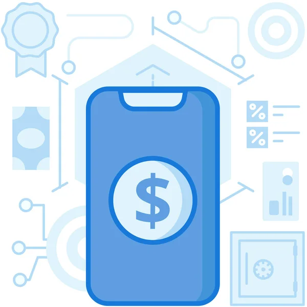 Dollarfinanzierung Mobile Ikone — Stockvektor