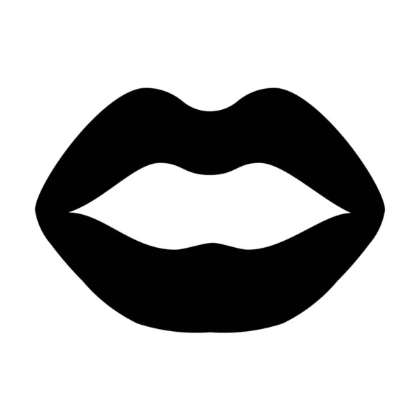 嘴唇嘴固体图标固体风格 — 图库矢量图片