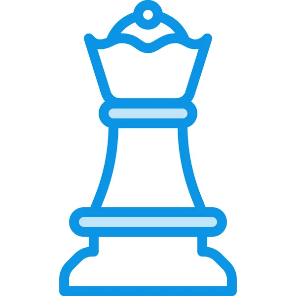 Schackfigur Drottning Ikon Konturstil — Stock vektor