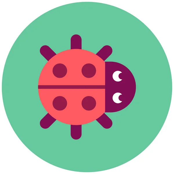 Bug Ladybug Flat Icon Flat Style — 스톡 벡터