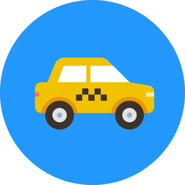 Auto Taxi Vervoer Pictogram Platte Stijl — Stockvector