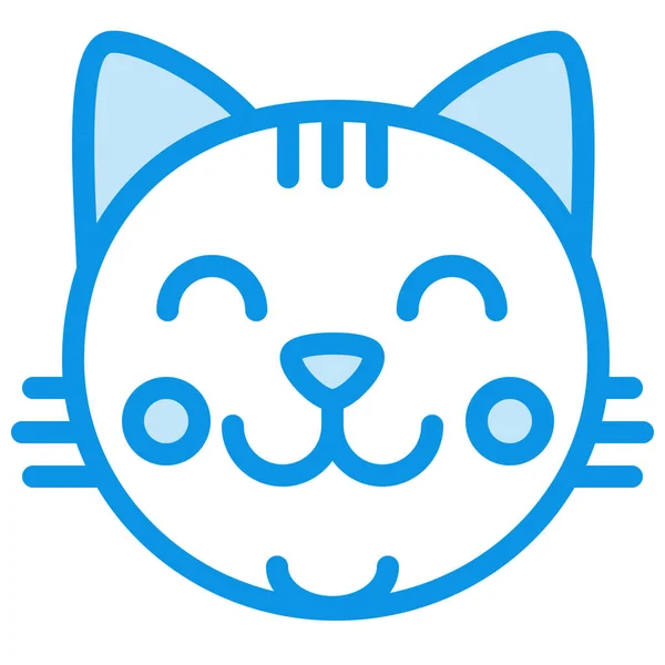 Cat Kitty Pussy Icon Filled Outline Style — Stock Vector