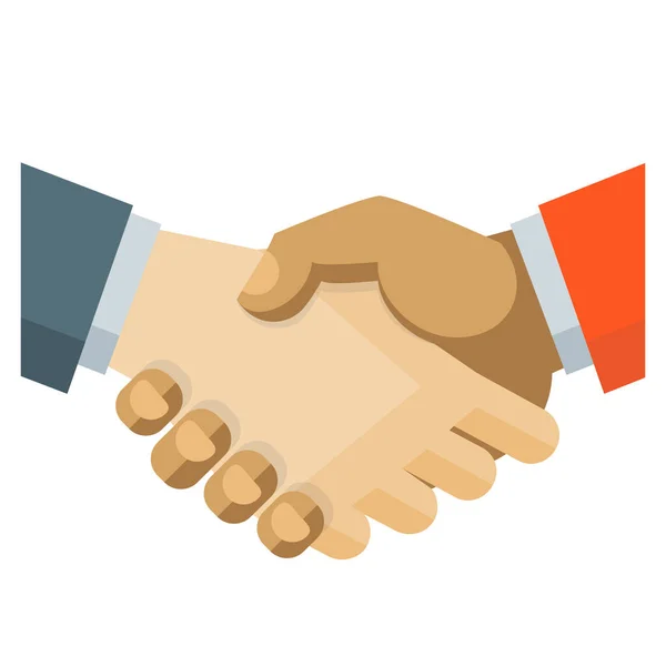 Agreement Business Handshake Icon Flat Style — Stock Vector