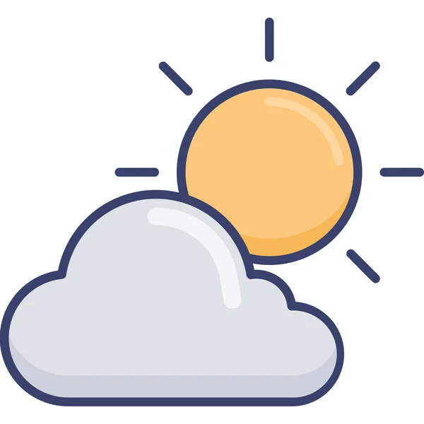 Día Nube Icono Pronóstico Categoría Primavera — Vector de stock