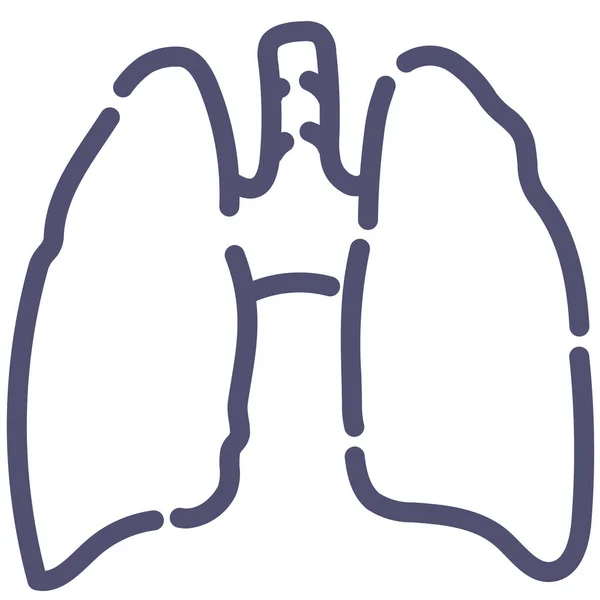 Anatomia Pulmões Ícone Médico Estilo Esboço — Vetor de Stock