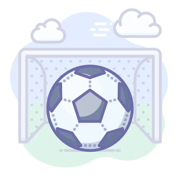 Fußball Torball Ikone Stil Ausgefüllter Umrisse — Stockvektor