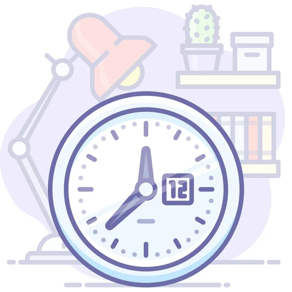 Office Time Business Icon Filled Outline Style — Stock Vector