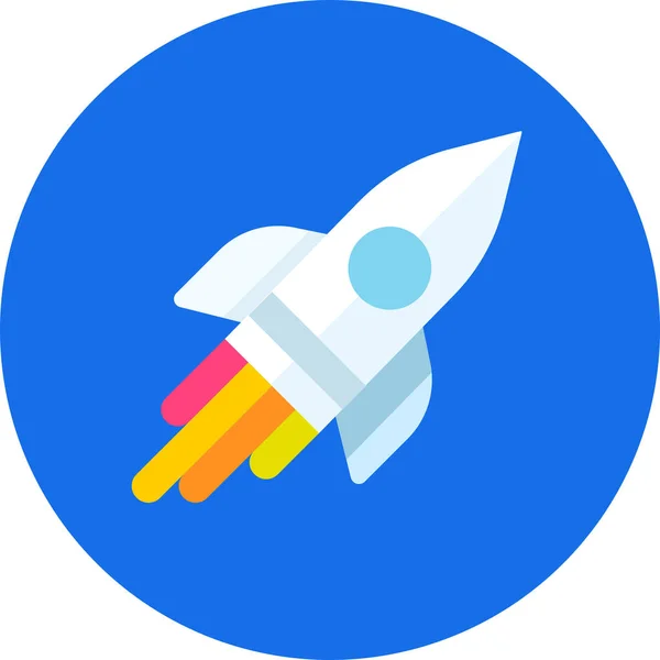 Game Rocket Startup Icon Flat Style — Stock Vector