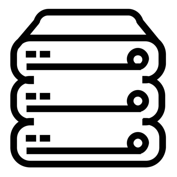 Datenbankserver Outline Symbol Outline Stil — Stockvektor