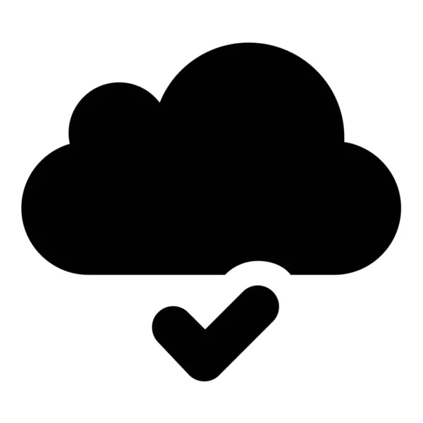 Cloud Icono Sólido Estilo Sólido — Archivo Imágenes Vectoriales