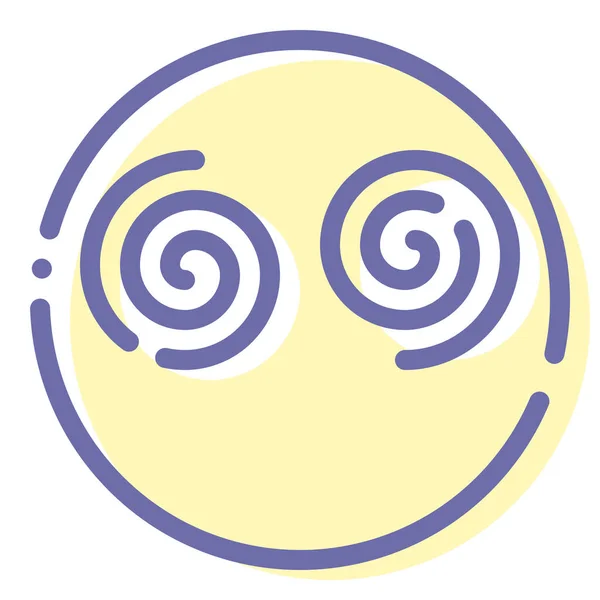 Emoji Face Vertigo Icon Plný Obrys Style — Stockový vektor