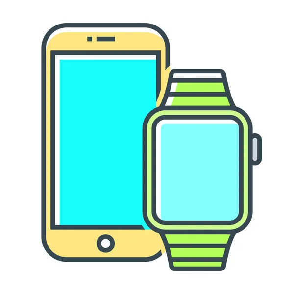 Devices Gadgets Iphone Icon Filled Outline Style — Stock Vector