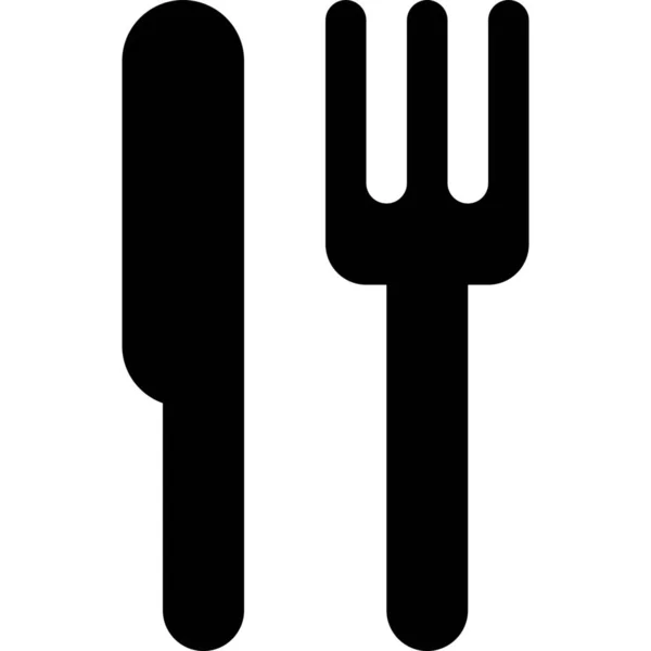 Food Fork Eat Icon Solid Style — Stock Vector