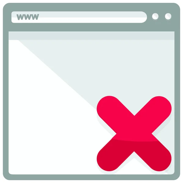 Cancelar Eliminar Icono Del Sitio Web Estilo Plano — Vector de stock