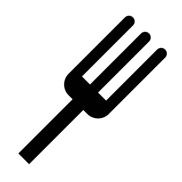 Cutlery Fork Solid Icon Solid Style — Stock Vector