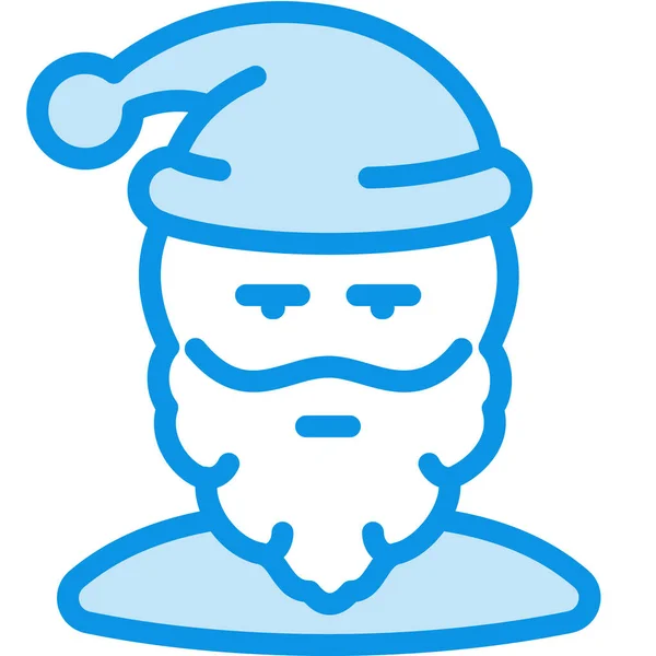 Παγετός Εικονίδιο Πρόσωπο Santa Στυλ Περίγραμμα — Διανυσματικό Αρχείο