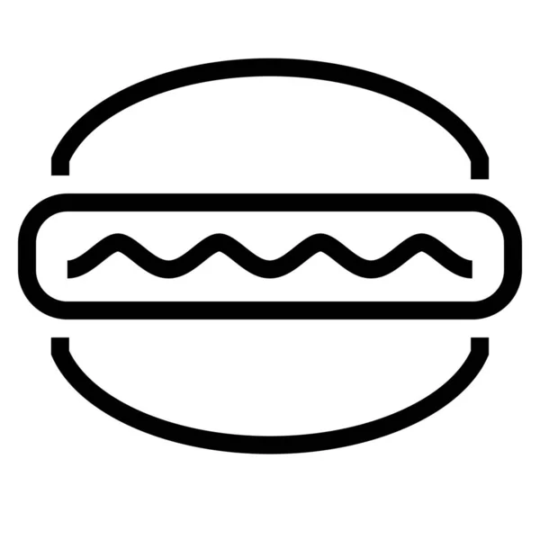 Burger Hotdog Ikone Outline Stil — Stockvektor