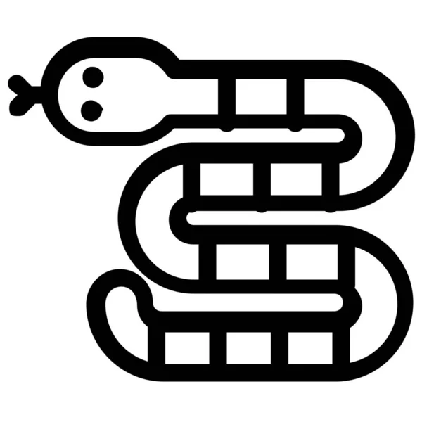 Иконка Змеи Рептилии Стиле Абрис — стоковый вектор