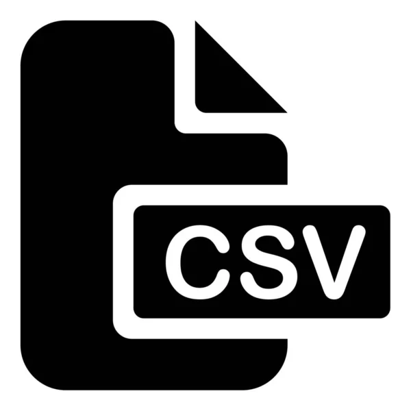 Csv Format Icono Sólido Estilo Sólido — Archivo Imágenes Vectoriales
