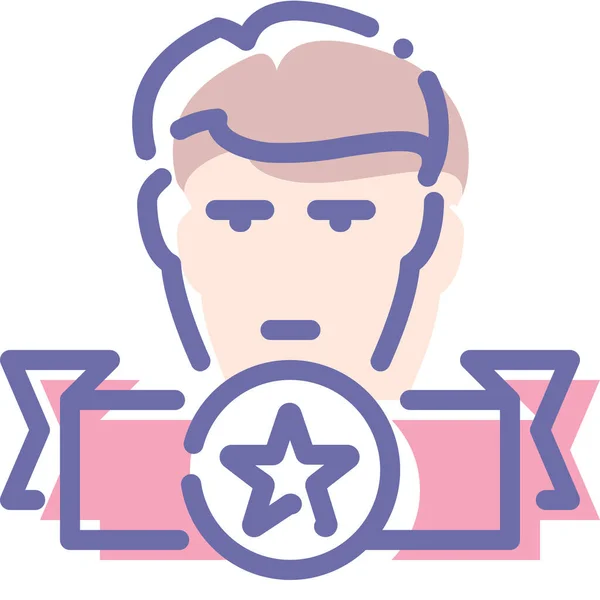 Leader Man Top Icon — Stock Vector