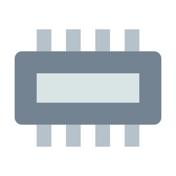 晶片芯片组硬件图标的平面风格 — 图库矢量图片