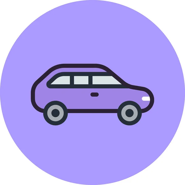 Auto Combi Hatchback Icona Pieno Stile Contorno — Vettoriale Stock
