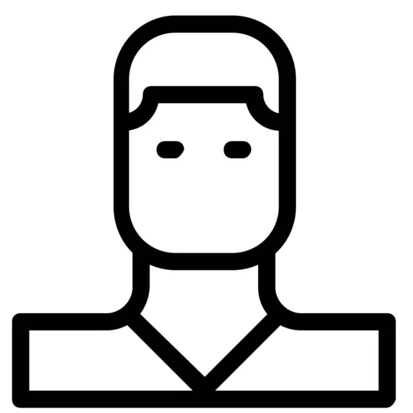 Аватар Человек Контур Значок Стиле Абрис — стоковый вектор
