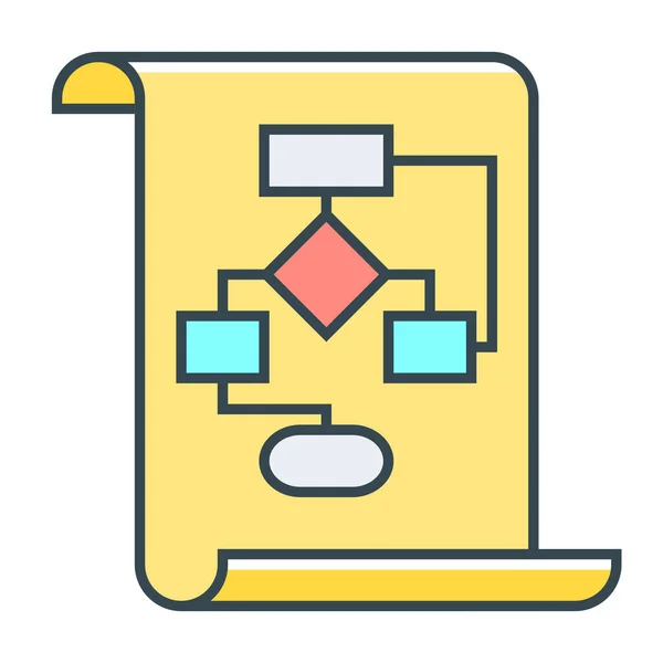 알고리즘 Scheme Flowchart Icon Filled Outline Style — 스톡 벡터