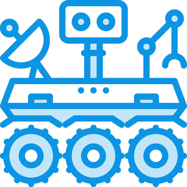 Μάρς Ρομπότ Rover Εικονίδιο Στυλ Γεμισμένο Περίγραμμα — Διανυσματικό Αρχείο