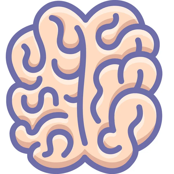 Anatomia Cérebro Mente Ícone Estilo Esboço Preenchido — Vetor de Stock