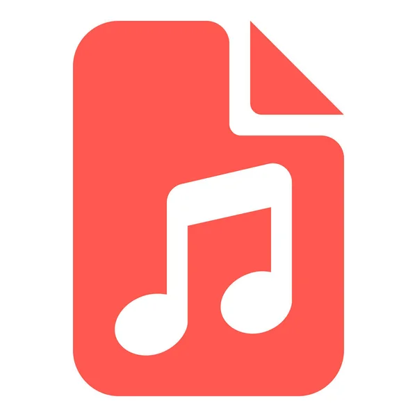 Icono Música Documento Audio Estilo Sólido — Vector de stock