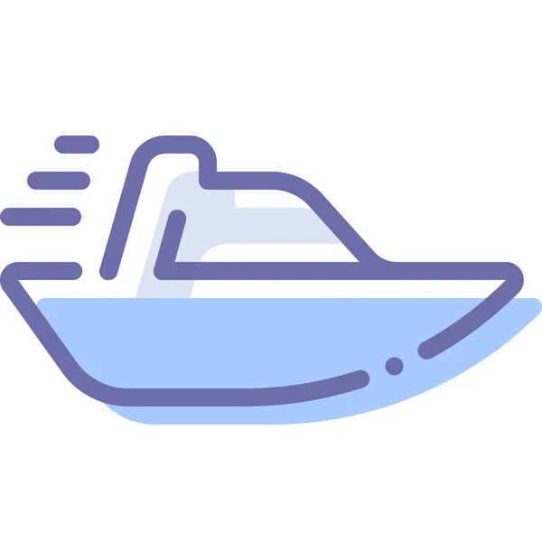 フルアウトラインスタイルのボートスピード容器アイコン — ストックベクタ