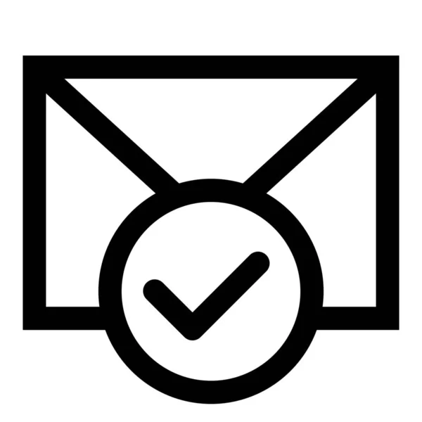 Mail Check Umriss Symbol Umriss Stil — Stockvektor