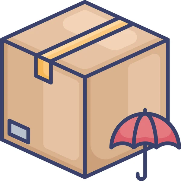 Boîte Assurance Icône Logistique — Image vectorielle