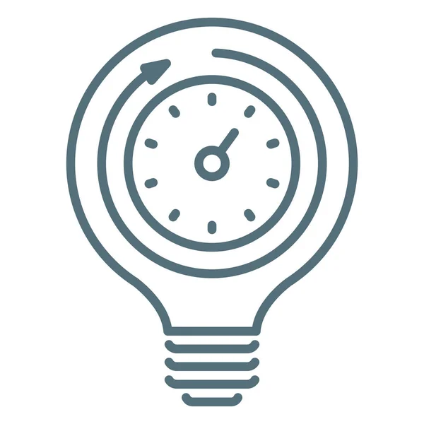 Bombilla Icono Luz Del Reloj Categoría Marketing Seo — Archivo Imágenes Vectoriales