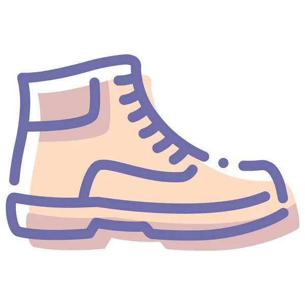 Botas Sapato Sapatos Ícone Estilo Esboço Preenchido — Vetor de Stock