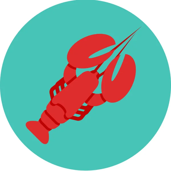 Food Lobster Seafood Icon Flat Style — Stock Vector