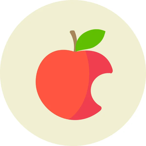 Icône Péché Alimentaire Pomme Dans Style Plat — Image vectorielle